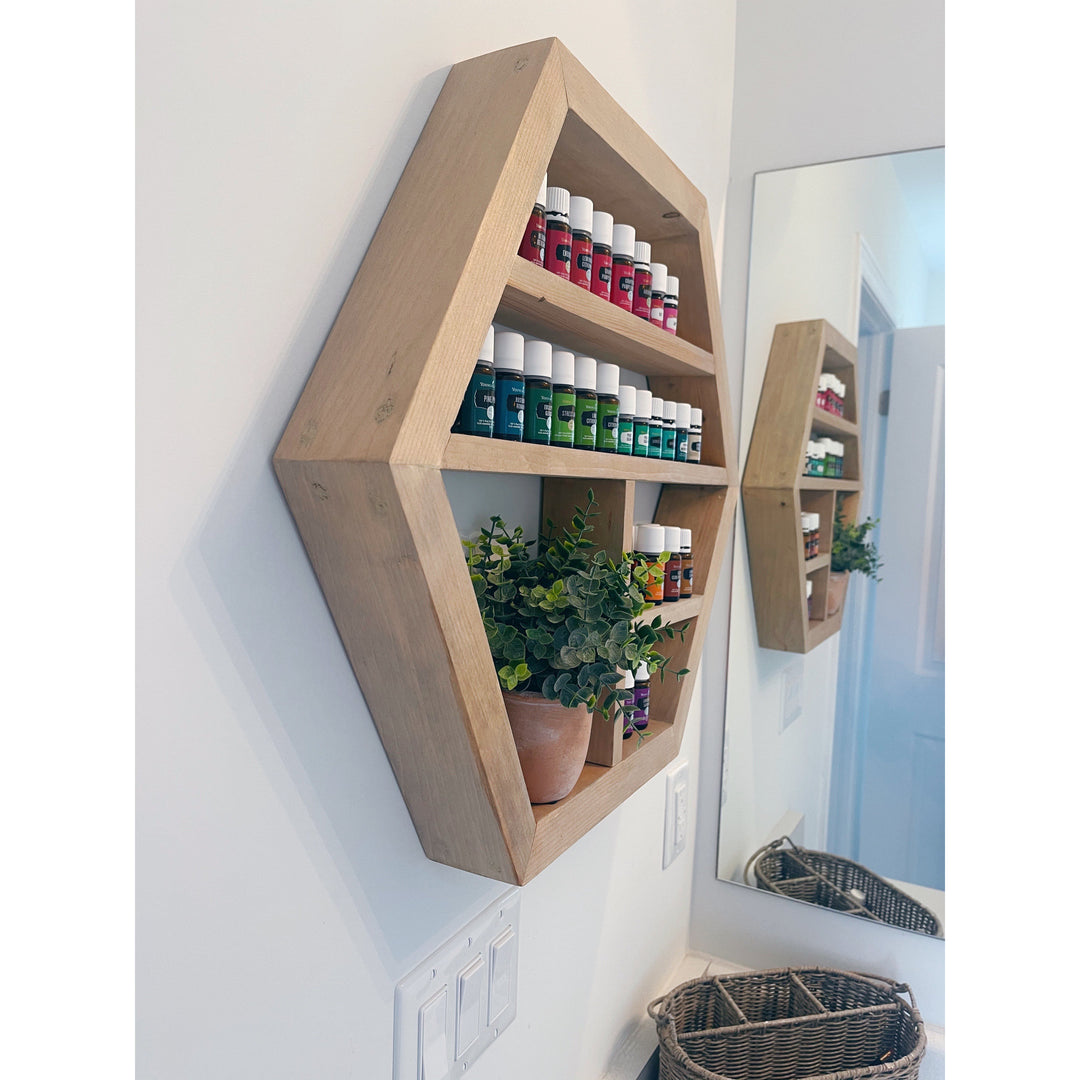 Hexagon Wood Shelf