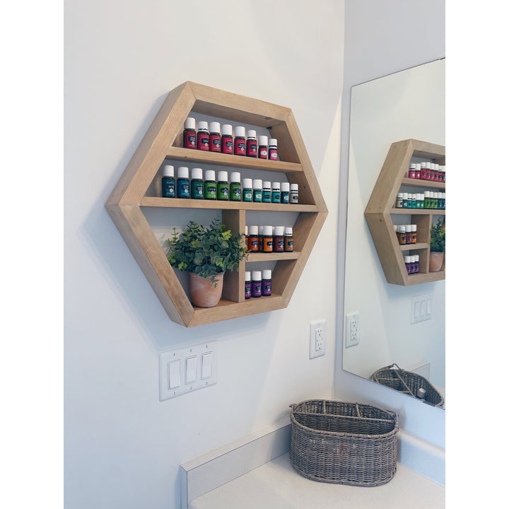 Hexagon Wood Shelf